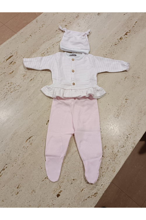 Conjunto Primera Puesta Rosa Rayas