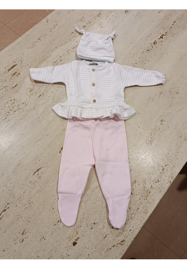 Conjunto Primera Puesta Rosa Rayas