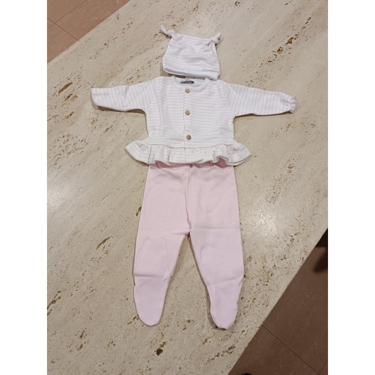 Conjunto Primera Puesta Rosa Rayas
