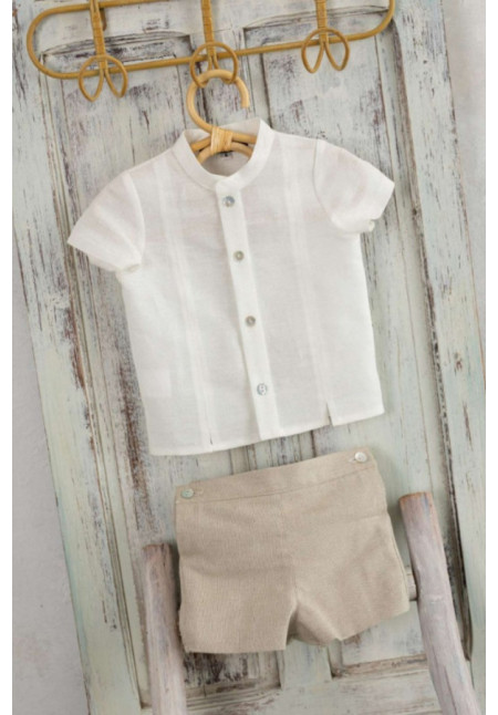 Conjunto Ceremonia 2p Blanco/Tostado