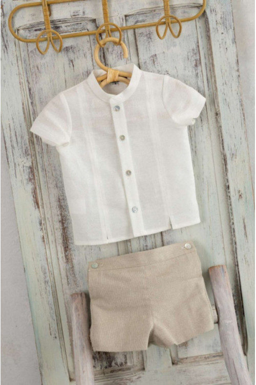 Conjunto Ceremonia 2p Blanco/Tostado