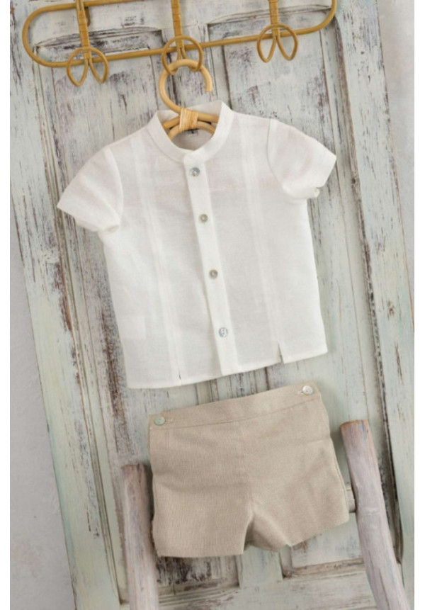 Conjunto Ceremonia 2p Blanco/Tostado
