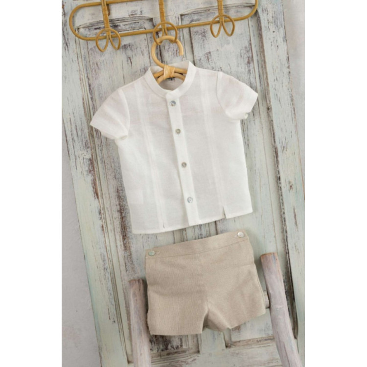 Conjunto Ceremonia 2p Blanco/Tostado
