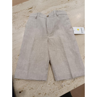 Pantalón Corto Vestir Lino Tostado