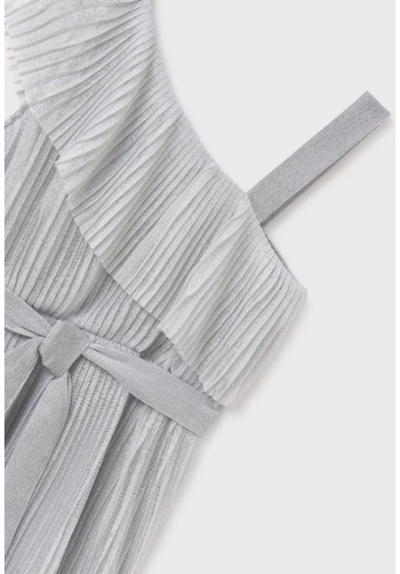Vestido Plisado Plata