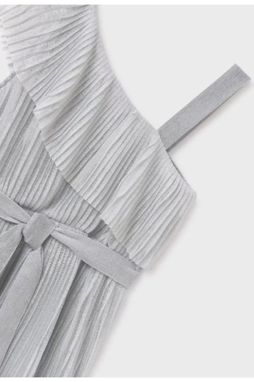 Vestido Plisado Plata
