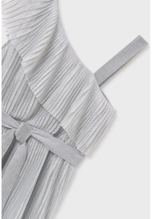 Vestido Plisado Plata