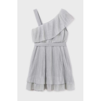 Vestido Plisado Plata