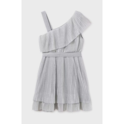 Vestido Plisado Plata