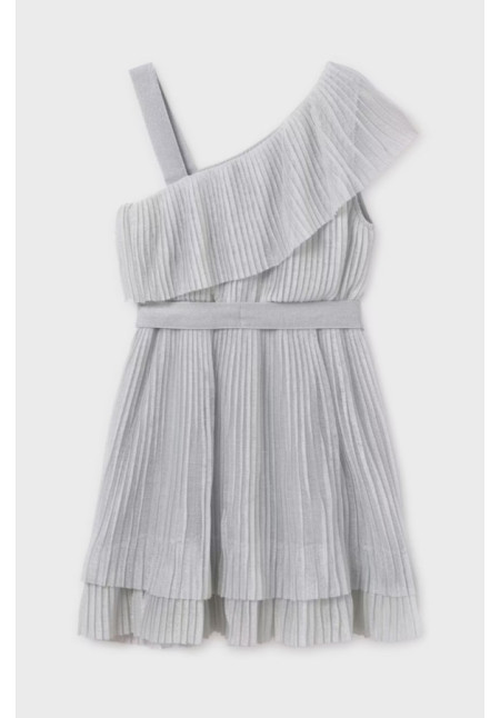 Vestido Plisado Plata