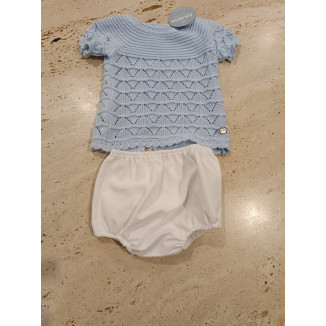 Conjunto 2p Celeste/Blanco