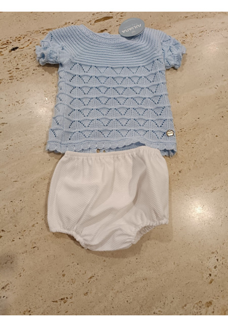 Conjunto 2p Celeste/Blanco