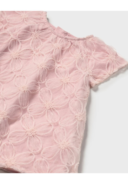 Vestido Tul Flores Rosa