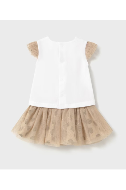 Conjunto 2p Tul Corazones Tapioca