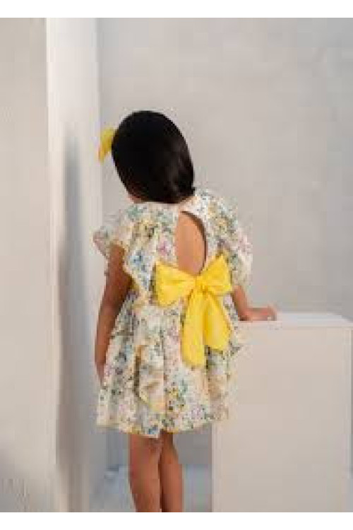 Vestido Plumeti Estampado Amarillo