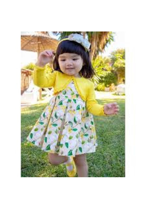 Vestido Ceremonia Estampado Beige