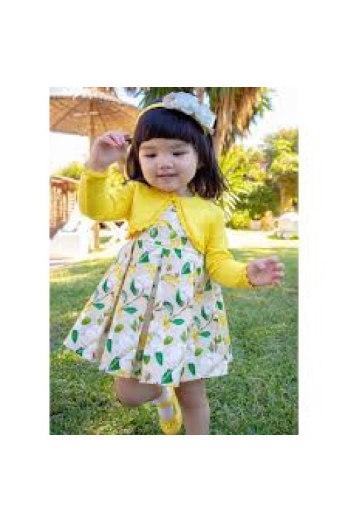Vestido Ceremonia Estampado Beige