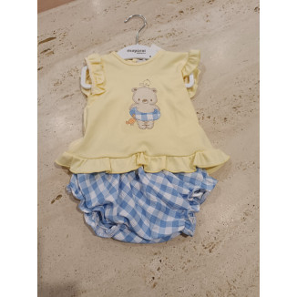 Conjunto 2p Cuadros Amarillo