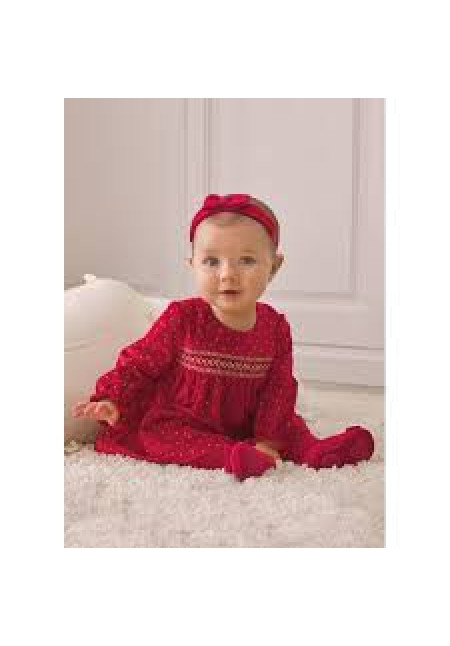 Vestido Terciopelo Rojo/Puntos