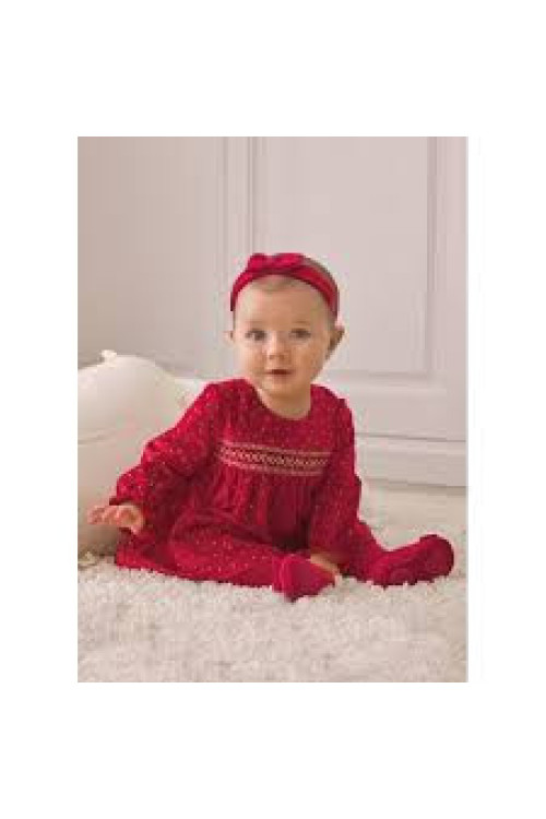 Vestido Terciopelo Rojo/Puntos