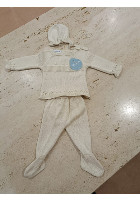 Conjunto polaina 3p Crema