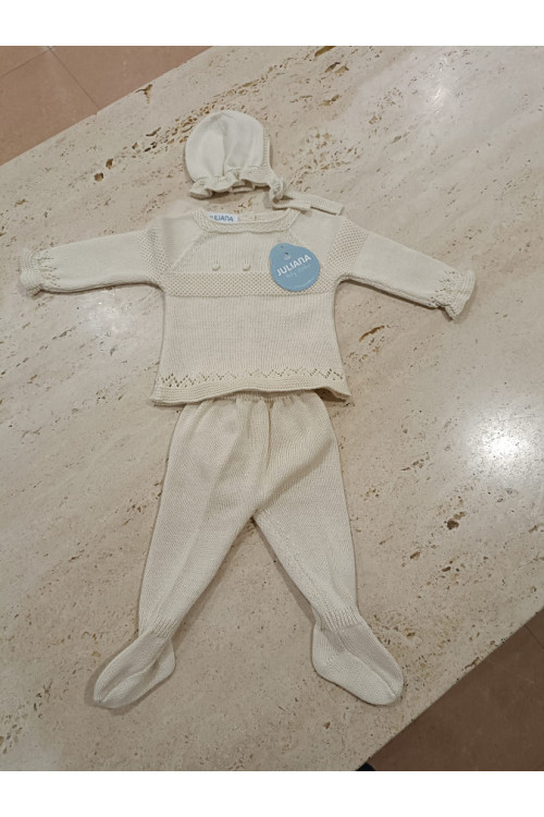 Conjunto polaina 3p Crema