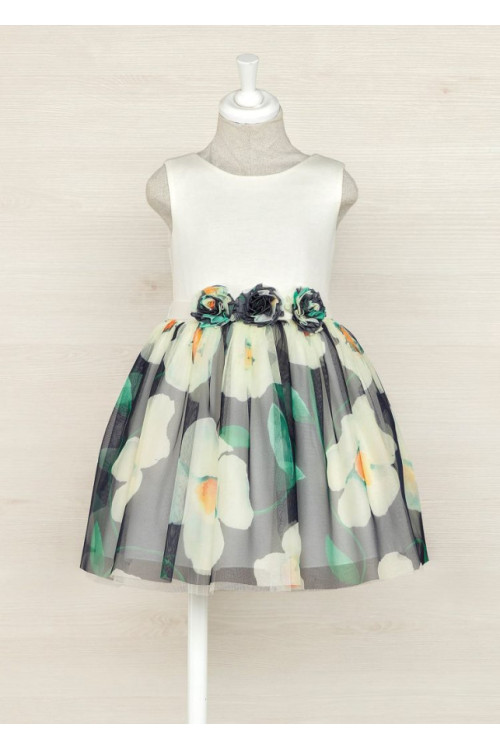 Vestido Estampado Flores Tul