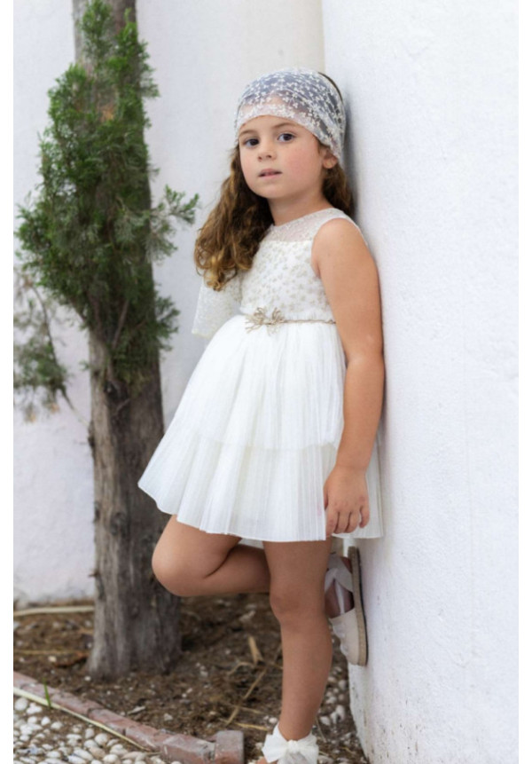 Vestido Ceremonia Tul/Dorado