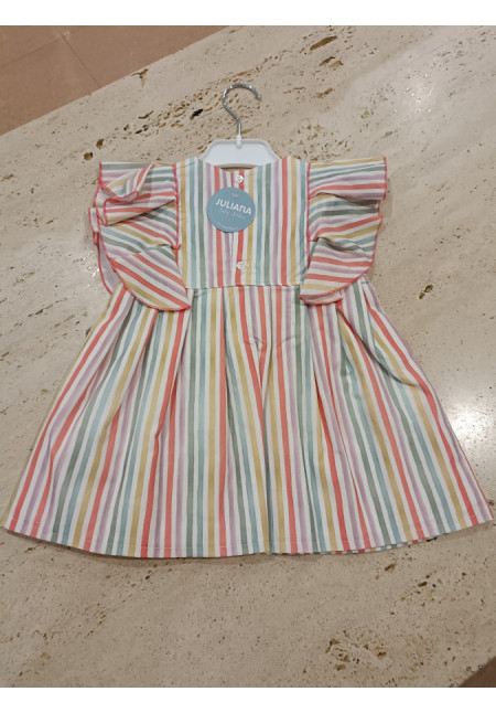 Vestido Rayas Coral