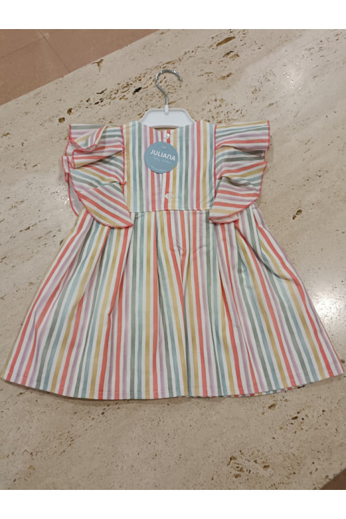 Vestido Rayas Coral