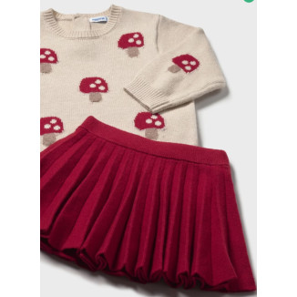 Conjunto 2p Rojo Setas