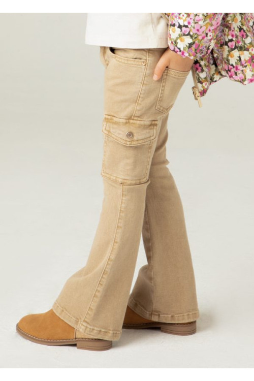 Pantalón Sarga Acampanado Cacao