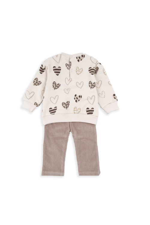 Conjunto 2p Crudo/Corazones