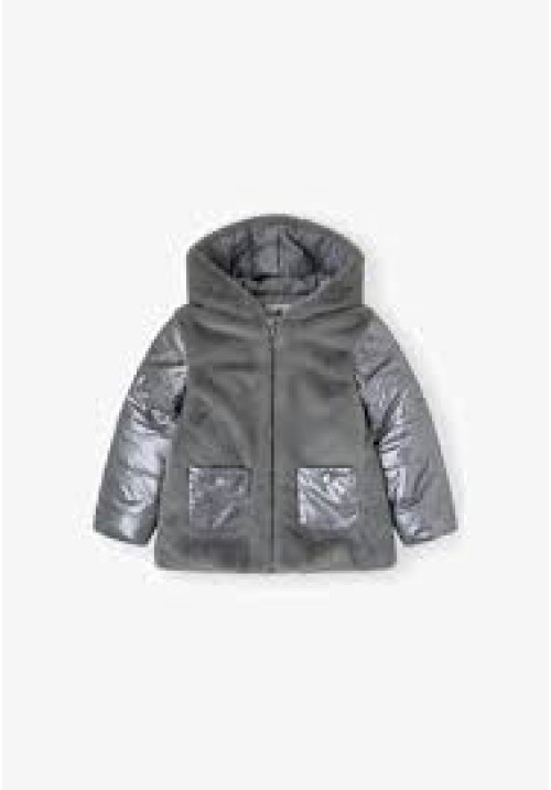 Abrigo Acolchado Combinado Gris