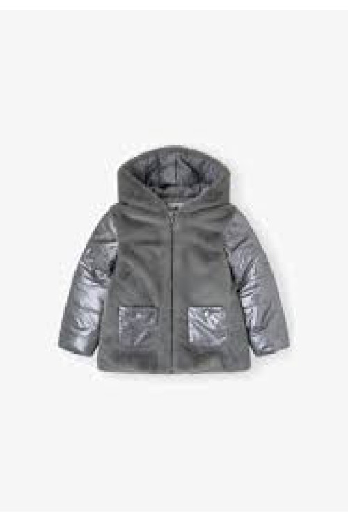 Abrigo Acolchado Combinado Gris