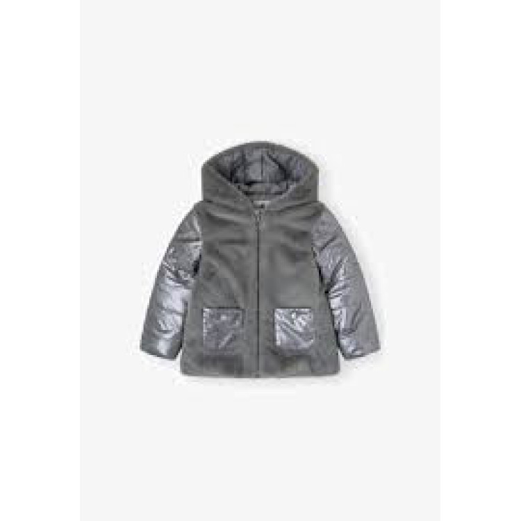 Abrigo Acolchado Combinado Gris
