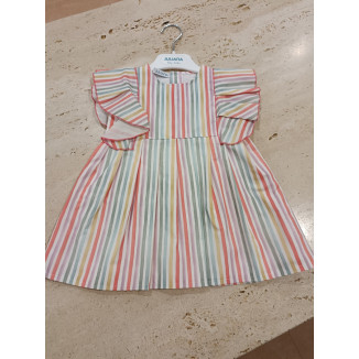 Vestido Rayas Coral