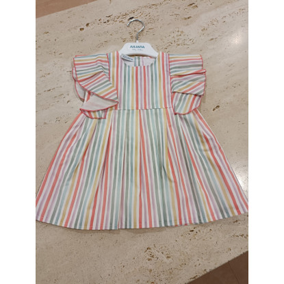 Vestido Rayas Coral