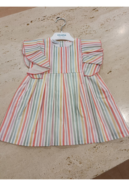 Vestido Rayas Coral