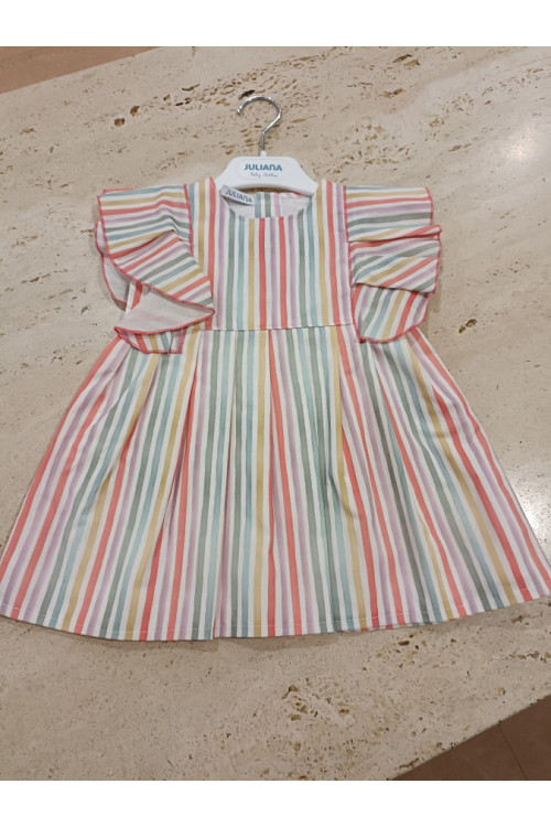 Vestido Rayas Coral