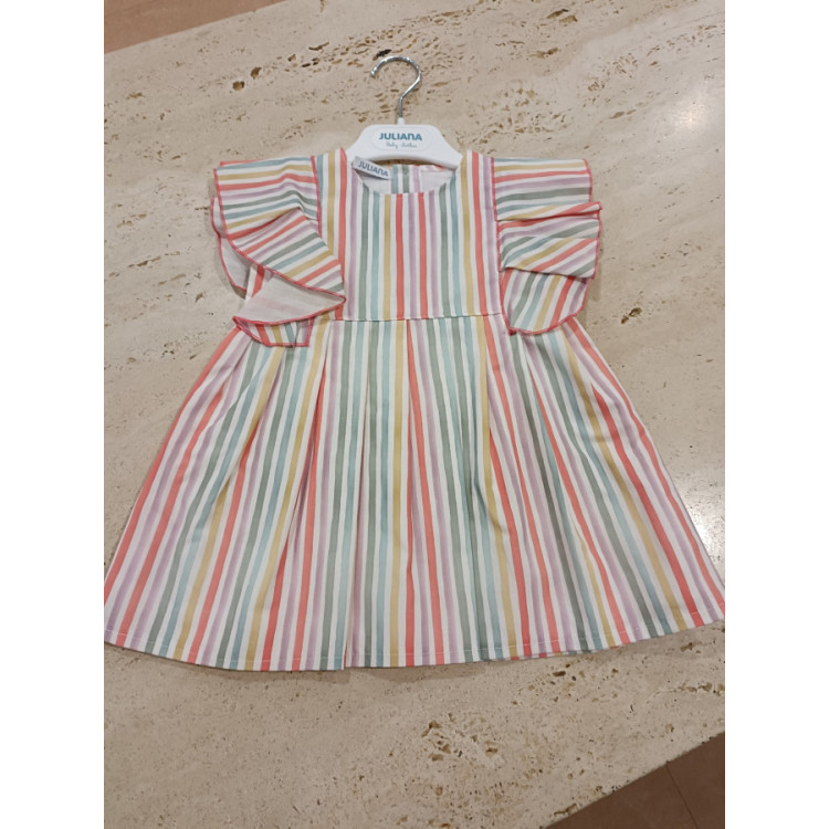 Vestido Rayas Coral
