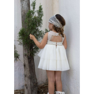Vestido Ceremonia Tul/Dorado