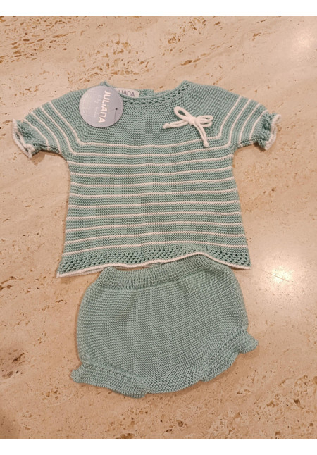Conjunto 2p Verde Lago/Blanco