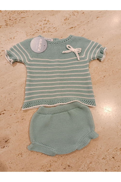 Conjunto 2p Verde Lago/Blanco
