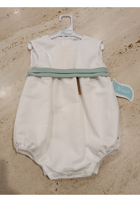 Pelele Ceremonia Blanco/Verde 