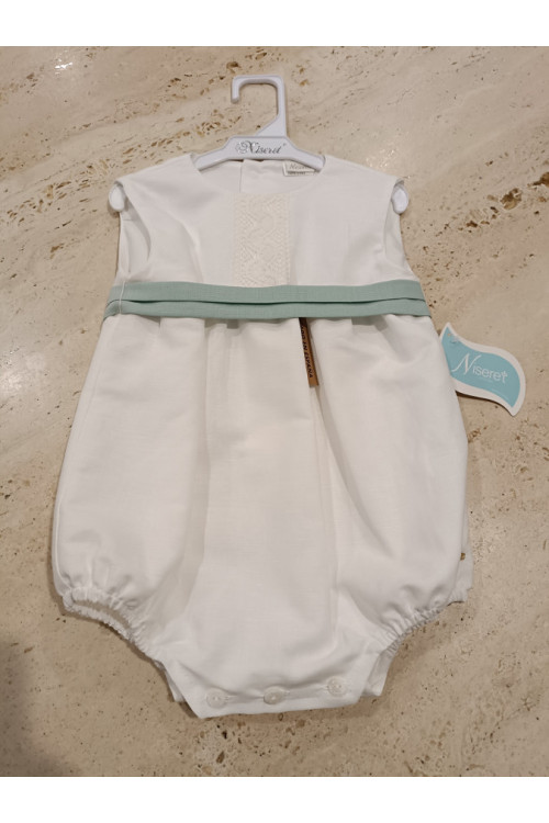 Pelele Ceremonia Blanco/Verde 