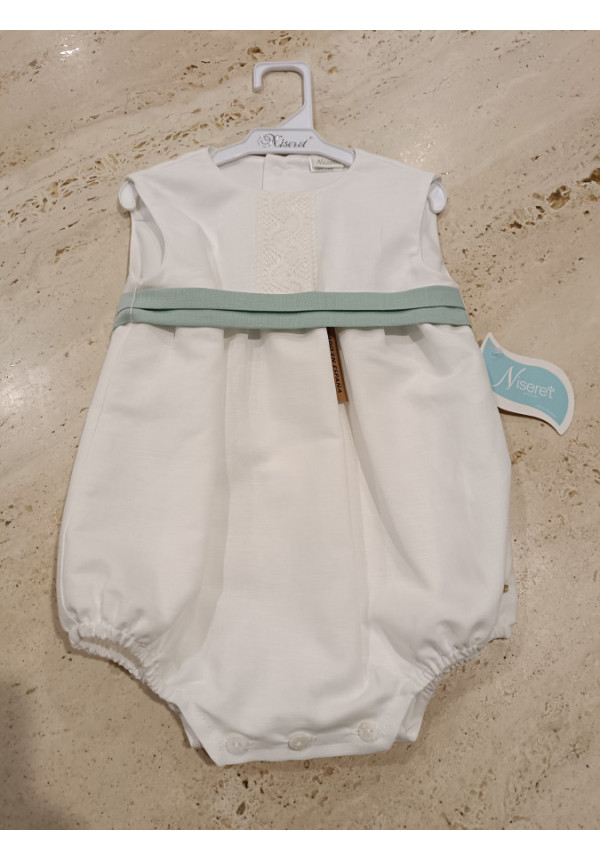 Pelele Ceremonia Blanco/Verde 