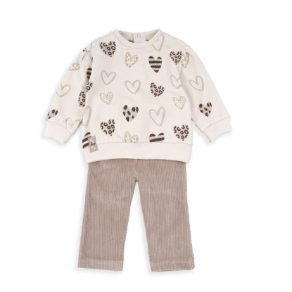 Conjunto 2p Crudo/Corazones