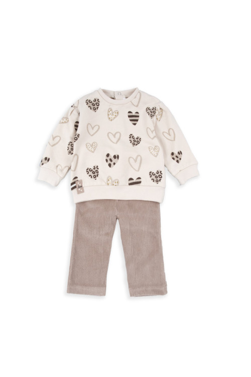 Conjunto 2p Crudo/Corazones