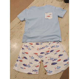 Pijama Corto Celeste